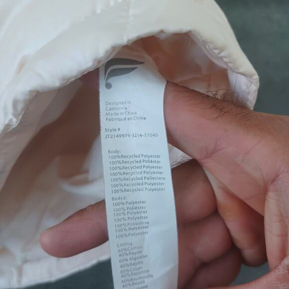 Fabletics Nelly Sherpa Pullover Jacket Women M Cream 1/4 Zip Pockets Athleisure - Picture 5 of 7